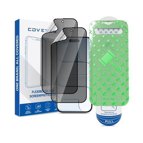 Coverzs Coverzs iPhone Air Flexibles PMMA-Glas Privacy Displayschutz mit Rahmen (2-er Set)