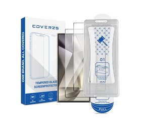 Coverzs Samsung Galaxy S24 Ultra Displayschutz aus gehärtetem Glas mit Rahmen (2-er Set) Coverzs Samsung Galaxy S24 Ultra Displayschutz aus gehärtetem Glas mit Rahmen (2-er Set)