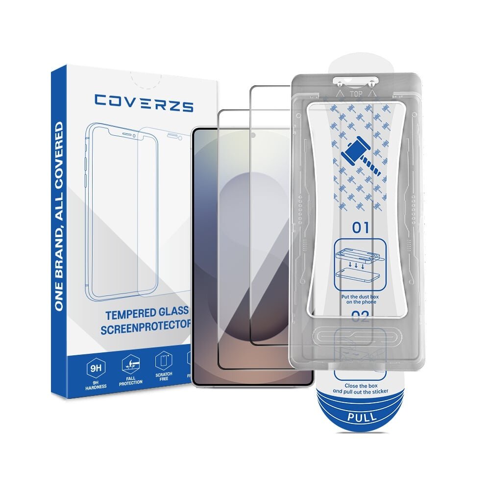 Coverzs Coverzs Samsung Galaxy S25 Ultra Displayschutz aus gehärtetem Glas mit Rahmen (2-er Set)