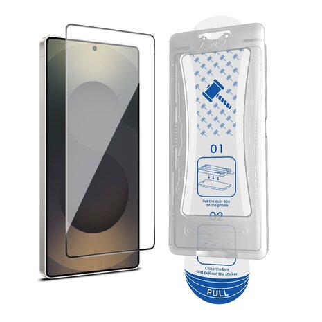Coverzs Coverzs Samsung Galaxy S25 Ultra Displayschutz aus gehärtetem Glas mit Rahmen (2-er Set)