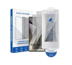 Coverzs Samsung Galaxy S24 Ultra Privacy Displayschutz aus gehärtetem Glas mit Rahmen (2-er Set)