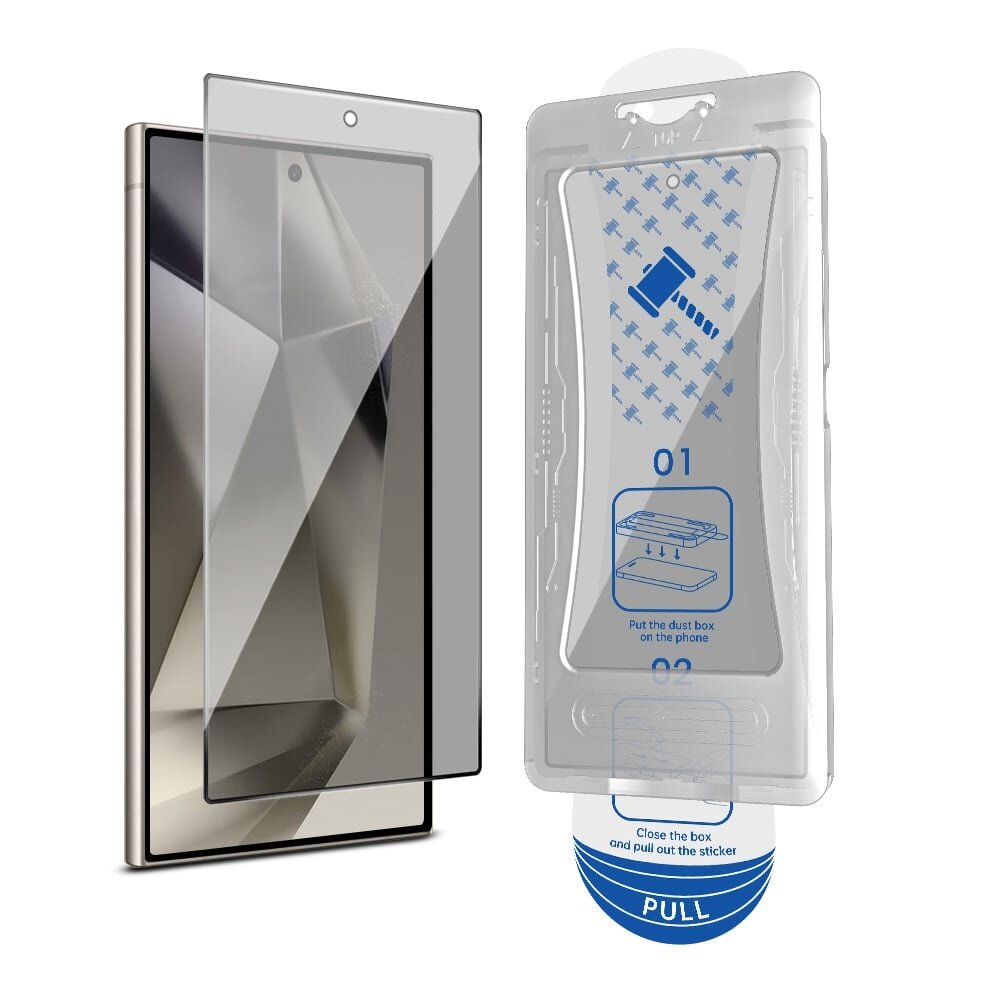 Coverzs Coverzs Samsung Galaxy S24 Ultra Privacy Displayschutz aus gehärtetem Glas mit Rahmen (2-er Set)
