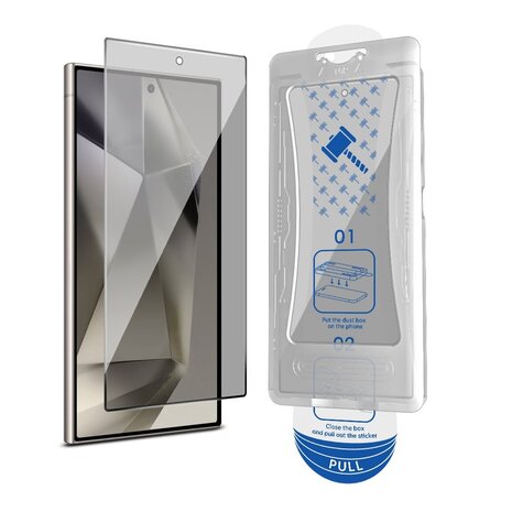 Coverzs Coverzs Samsung Galaxy S24 Ultra Privacy Displayschutz aus gehärtetem Glas mit Rahmen (2-er Set)