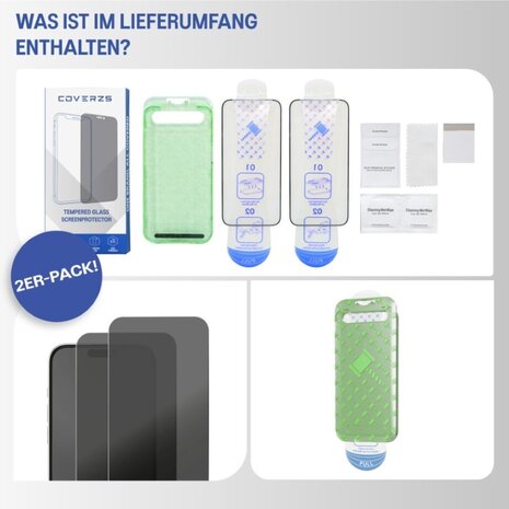 Coverzs Coverzs iPhone Air Flexibles PMMA-Glas Privacy Displayschutz mit Rahmen (2-er Set)