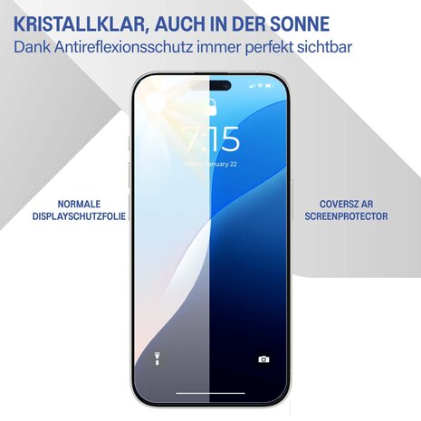 Coverzs Coverzs iPhone Air Anti-reflection Displayschutz mit Rahmen (2-er Set)