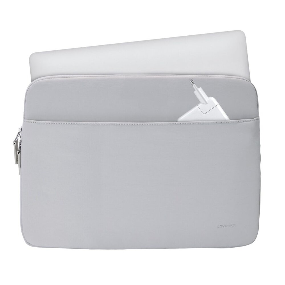 Coverzs Coverzs Luxus-Laptop-Hülle mit zusätzlichem Fach - 14 Zoll (hellgrau)