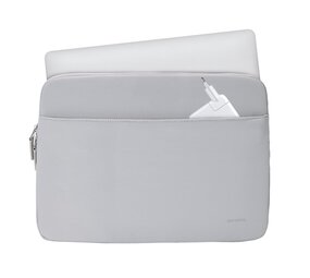 Coverzs Luxus-Laptop-Hülle mit zusätzlichem Fach - 15,6 Zoll (hellgrau)