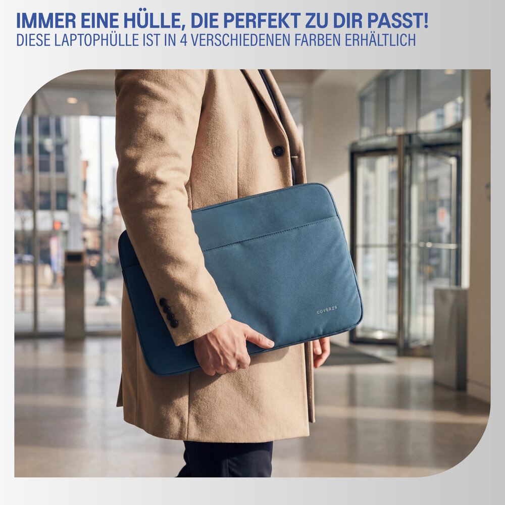 Coverzs Coverzs Luxus-Laptop-Hülle mit zusätzlichem Fach - 14 Zoll (blau)