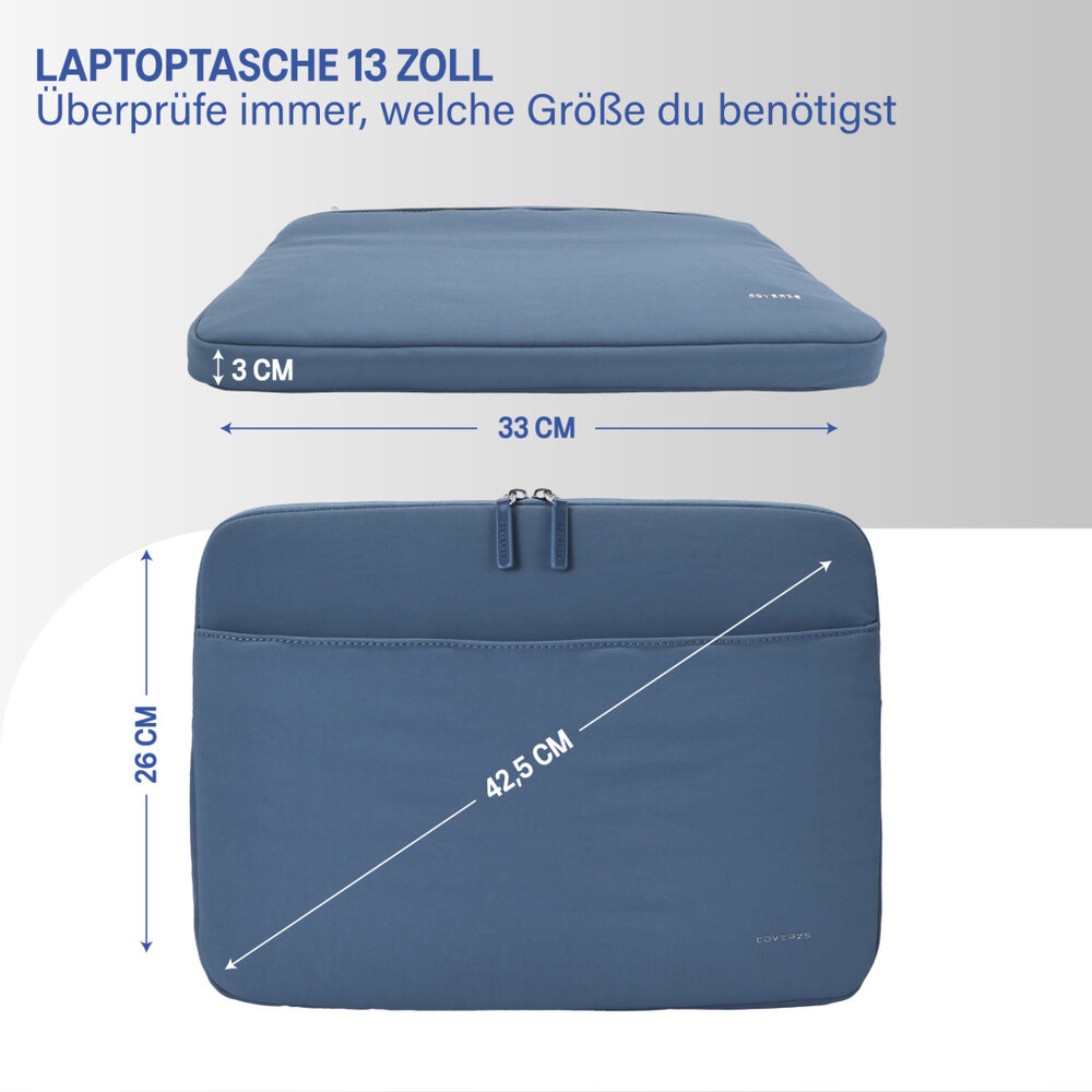 Coverzs Coverzs Luxus-Laptophülle mit zusätzlichem Fach - 13 Zoll (blau) Coverzs Coverzs Luxus-Laptophülle mit zusätzlichem Fach - 13 Zoll (blau)