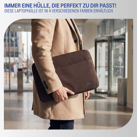 Coverzs Coverzs Luxus-Laptop-Hülle mit zusätzlichem Fach - 13 Zoll (Burgunderrot)