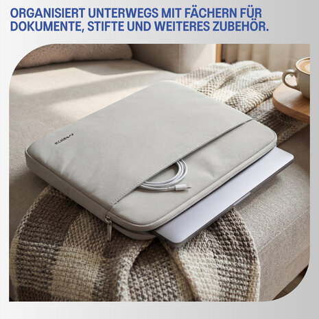 Coverzs Coverzs Luxus-Laptophülle mit zusätzlichem Fach - 13 Zoll (hellgrau) Coverzs Coverzs Luxus-Laptophülle mit zusätzlichem Fach - 13 Zoll (hellgrau)
