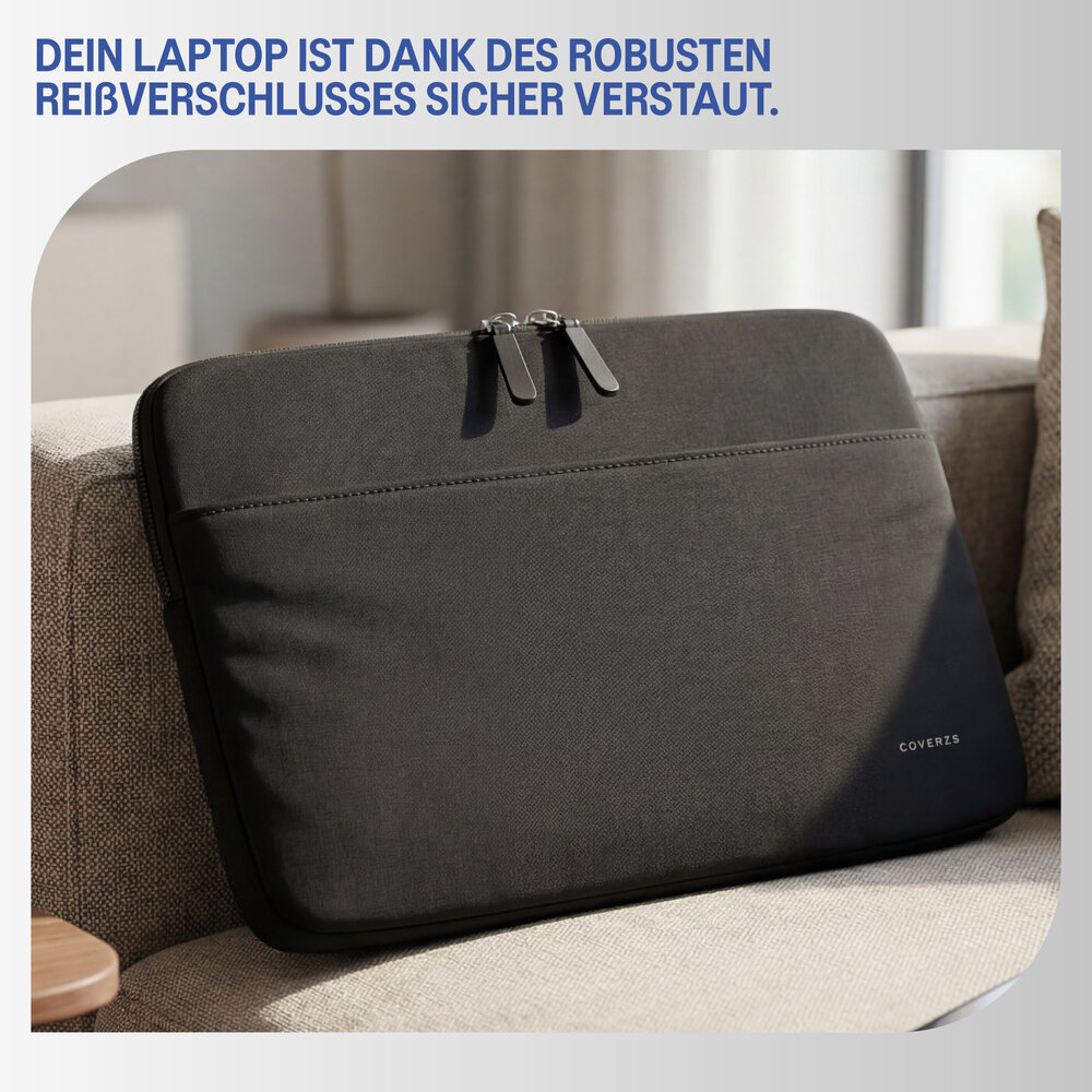 Coverzs Coverzs Luxus-Laptop-Hülle mit zusätzlichem Fach - 14 Zoll (schwarz)