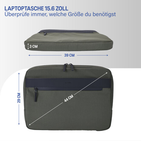 Coverzs Coverzs Nylon-Canvas-Laptoptasche - 15,6 Zoll (dunkelgrün)