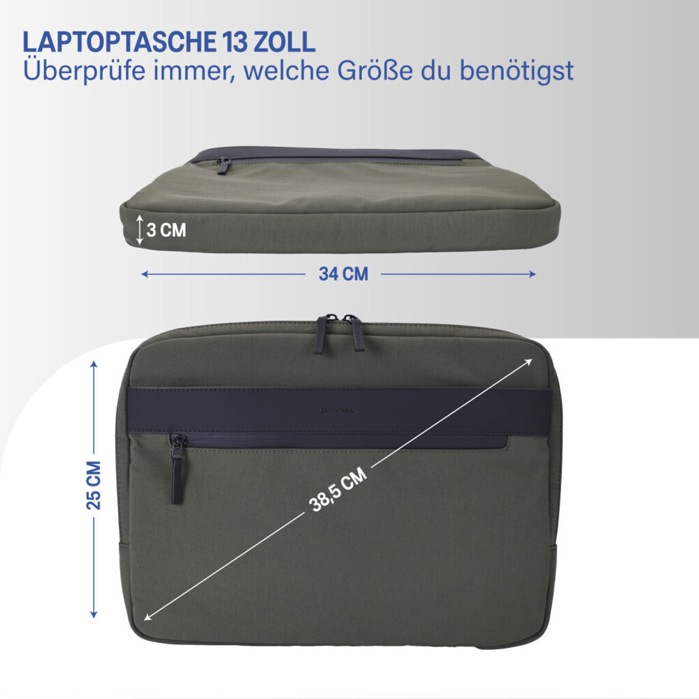 Coverzs Coverzs Nylon-Canvas-Laptoptasche - 13 Zoll (dunkelgrün)