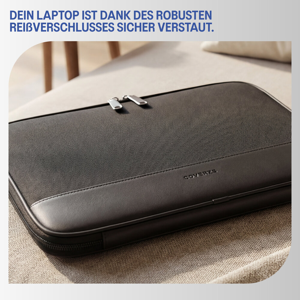 Coverzs Coverzs PU-Leder-Laptoptasche - 14 Zoll (schwarz)