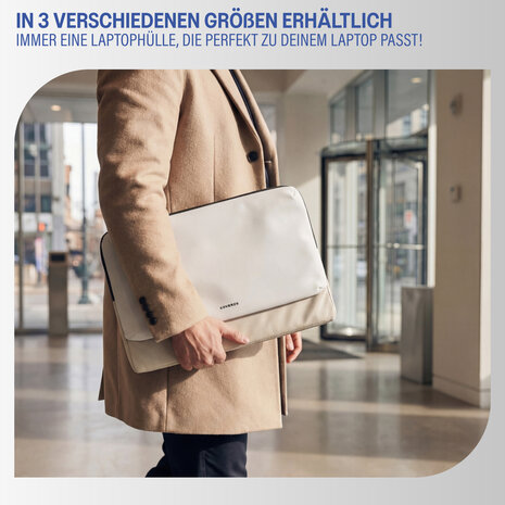 Coverzs Coverzs Nylon- und PU-Leder-Laptophülle - 15,6 Zoll (beige)