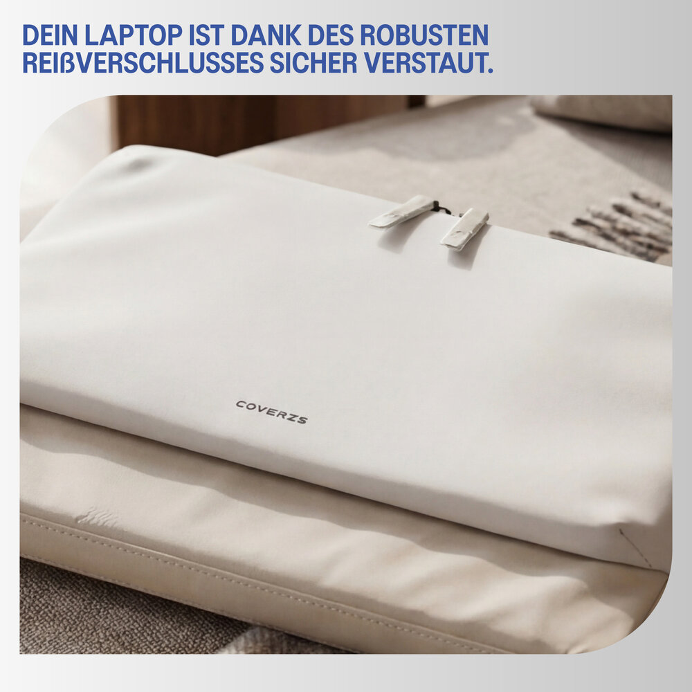 Coverzs Coverzs Nylon- und PU-Leder-Laptophülle - 13 Zoll (beige)