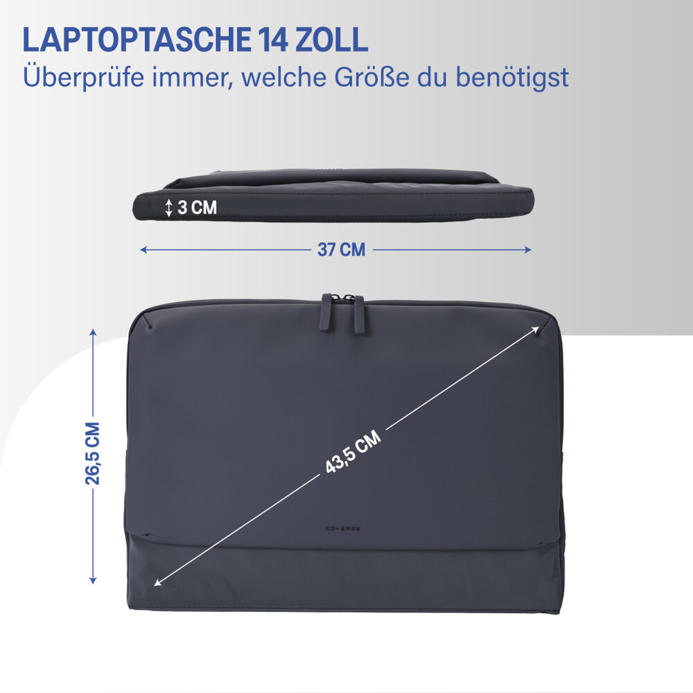 Coverzs Coverzs Nylon- und PU-Leder-Laptophülle - 14 Zoll (schwarz)