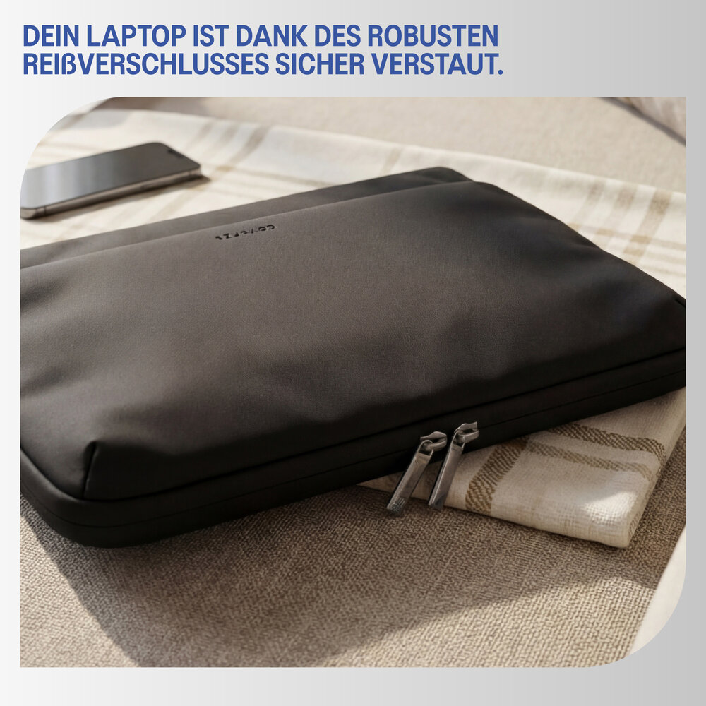Coverzs Coverzs Nylon- und PU-Leder-Laptophülle - 13 Zoll (schwarz) Coverzs Coverzs Nylon- und PU-Leder-Laptophülle - 13 Zoll (schwarz)