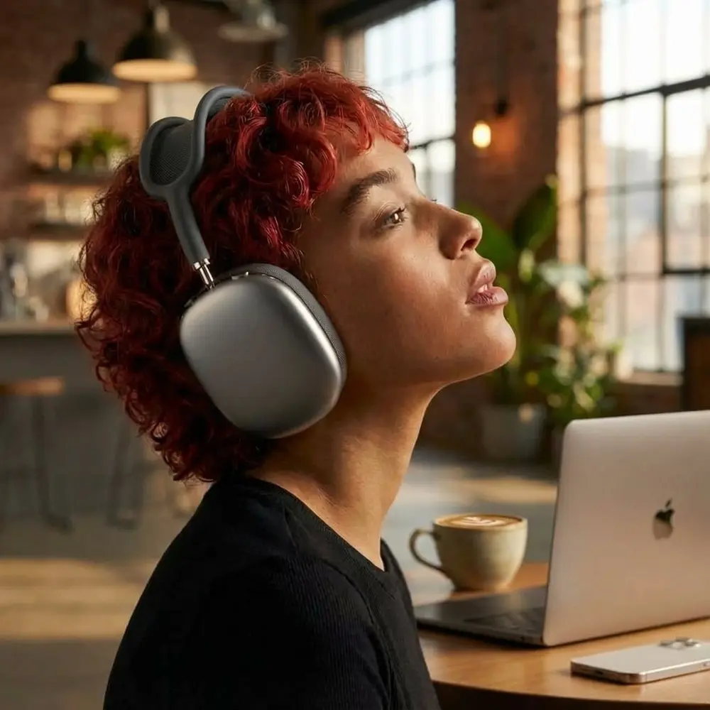 Ensemble de coussinets d'oreille et étui en silicone ShieldCase pour AirPods Max 2 (noir)