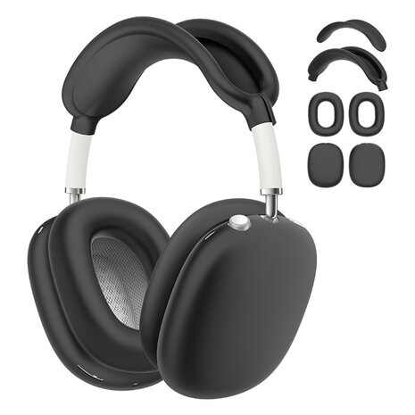 ShieldCase AirPods Max 2 Silikonhüllen - 4-in-1 Set (schwarz)