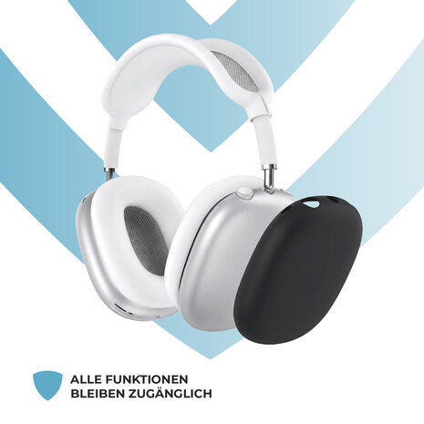 ShieldCase AirPods Max Silikonhüllen - 4er-Set (schwarz)