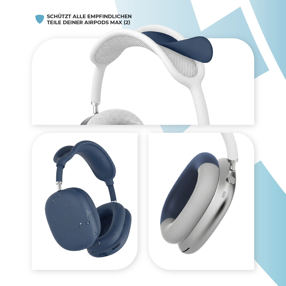 ShieldCase AirPods Max Silikonhüllen - 4er-Set (dunkelblau)