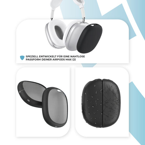 ShieldCase AirPods Max 2 Silikonhüllen (schwarz)