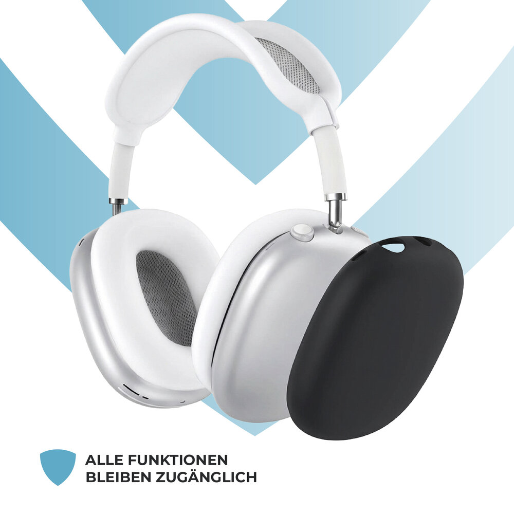 ShieldCase AirPods Max Silikon-Ohrpolster & Schutzhüllen-Set (Schwarz)
