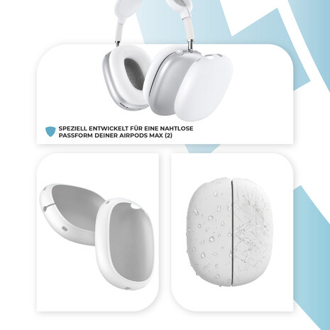 ShieldCase AirPods Max 2 Silikon-Ohrpolster & Schutzhülle (Weiß)