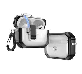 Coverzs AirPods 4 TPU Rugged Case mit Schloss (schwarz)