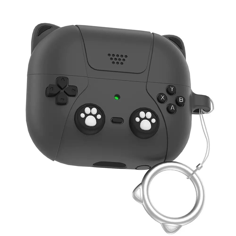 Coverzs Coverzs Samsung Galaxy Buds 3 / 3 Pro Silikonhülle 'süße Katze' (dunkelgrau) Coverzs Coverzs Samsung Galaxy Buds 3 / 3 Pro Silikonhülle 'süße Katze' (dunkelgrau)