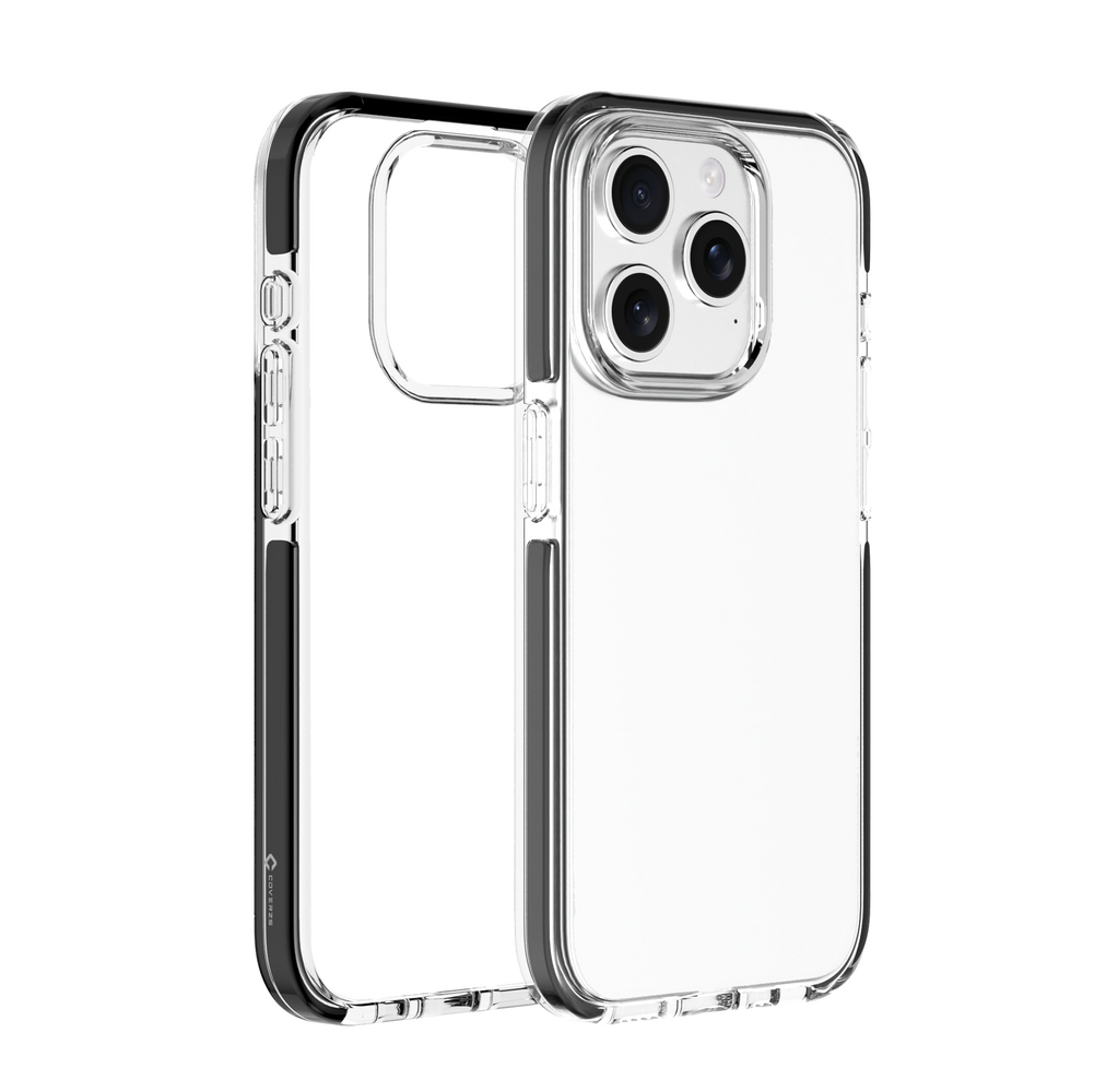 Coverzs Coverzs iPhone 15 Pro transparentes stoßfestes Cover (schwarz)