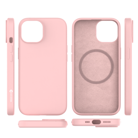 Coverzs Coverzs iPhone 15 Plus flüssiges Silikon MagSafe Case (pink)