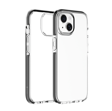 Coverzs Coverzs iPhone 15 Plus transparentes stoßsichere Hülle (schwarz)