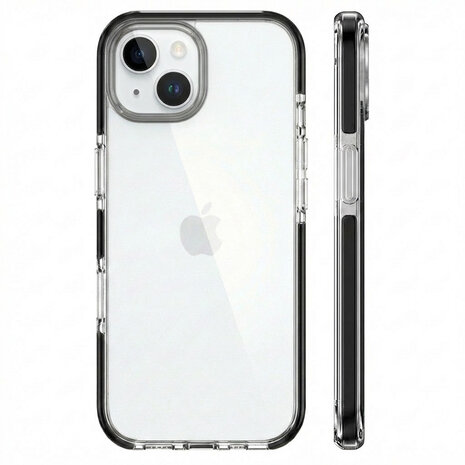 Coverzs Coverzs iPhone 15 Plus transparentes stoßsichere Hülle (schwarz)