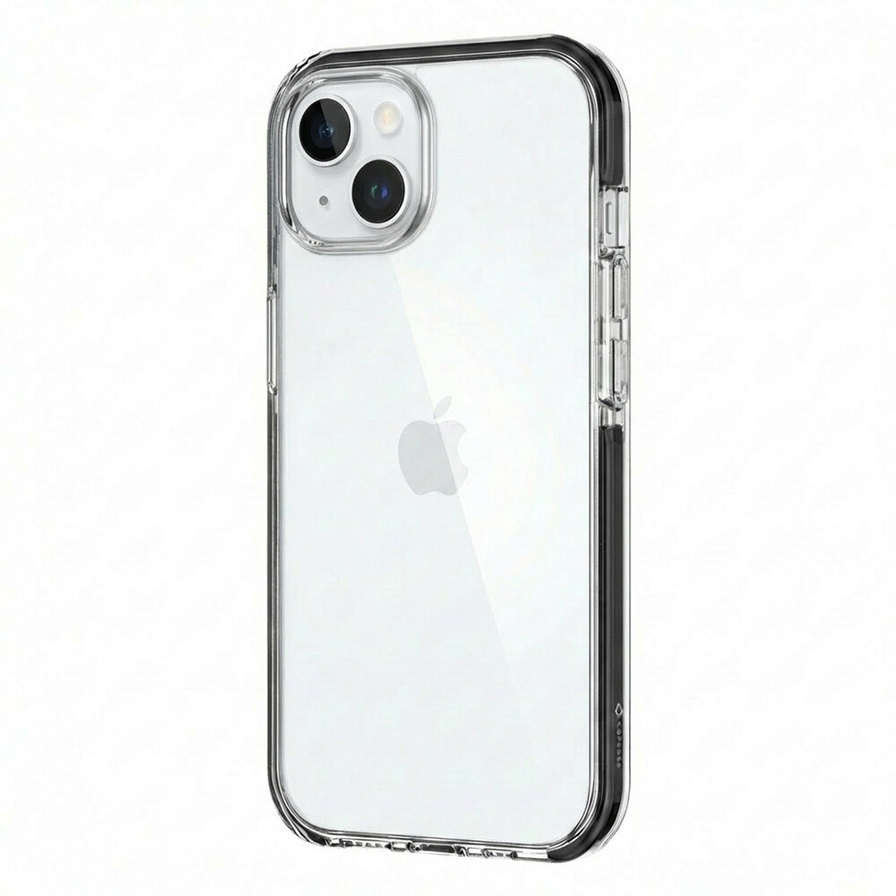 Coverzs Coverzs iPhone 15 Plus transparentes stoßsichere Hülle (schwarz)