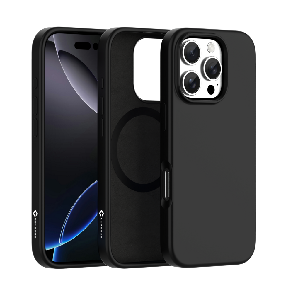 Coverzs Coverzs iPhone 15 Pro Max flüssiges Silikon-MagSafe-Case (schwarz)