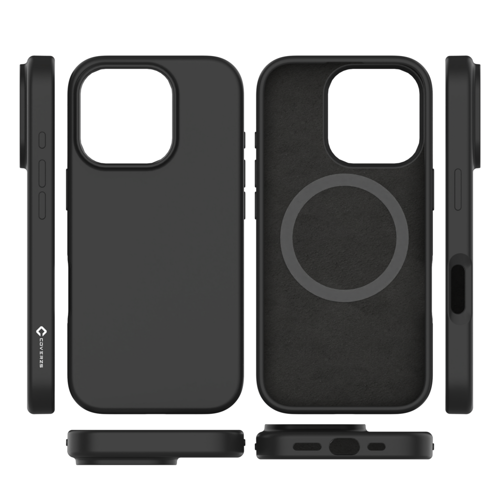Coverzs Coverzs iPhone 15 Pro Max flüssiges Silikon-MagSafe-Case (schwarz)