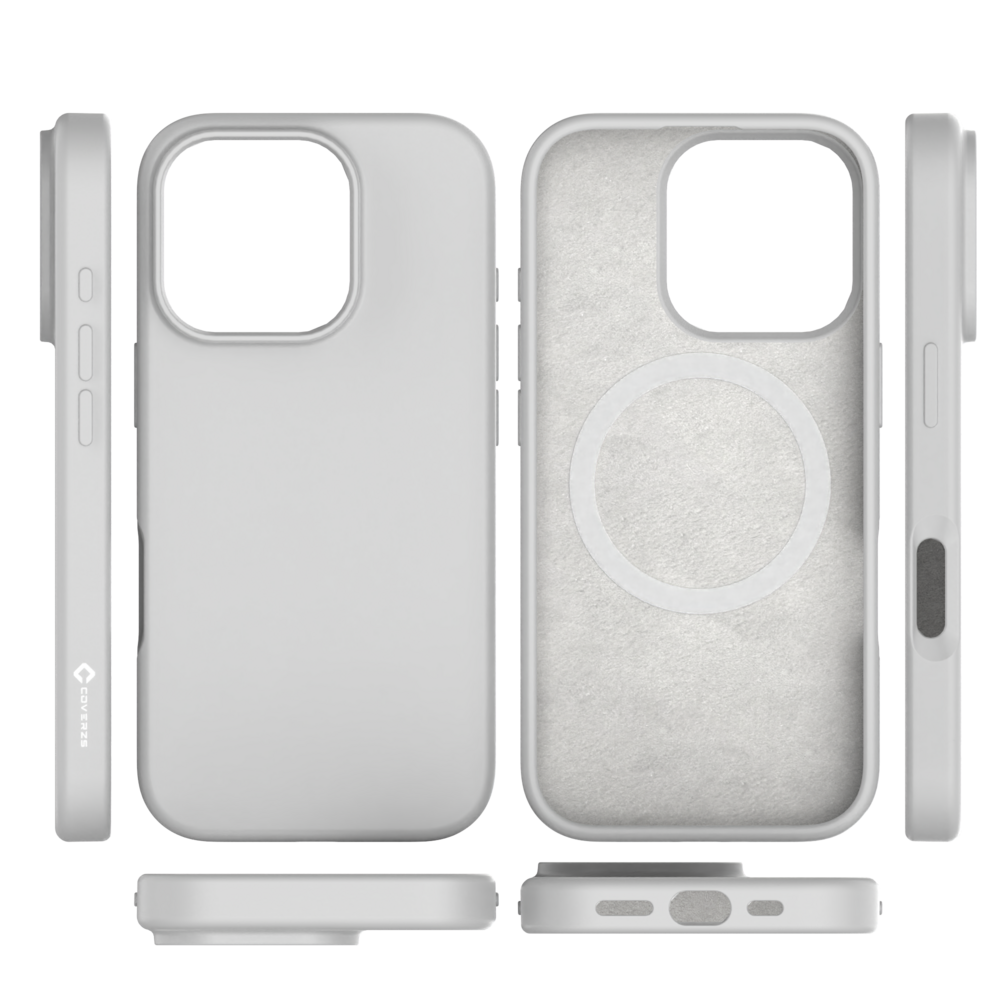 Coverzs Coverzs iPhone 15 Pro Max flüssiges Silikon MagSafe Cover (grau)