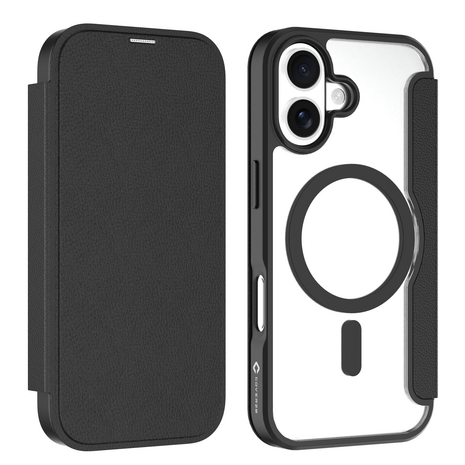 Coverzs Coverzs iPhone 16 MagSafe Bücherregal (transparent / schwarz) Coverzs Coverzs iPhone 16 MagSafe Bücherregal (transparent / schwarz)