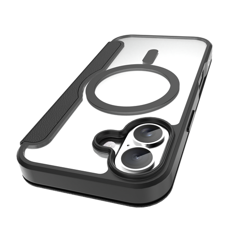 Coverzs Coverzs iPhone 16 MagSafe Bücherregal (transparent / schwarz) Coverzs Coverzs iPhone 16 MagSafe Bücherregal (transparent / schwarz)