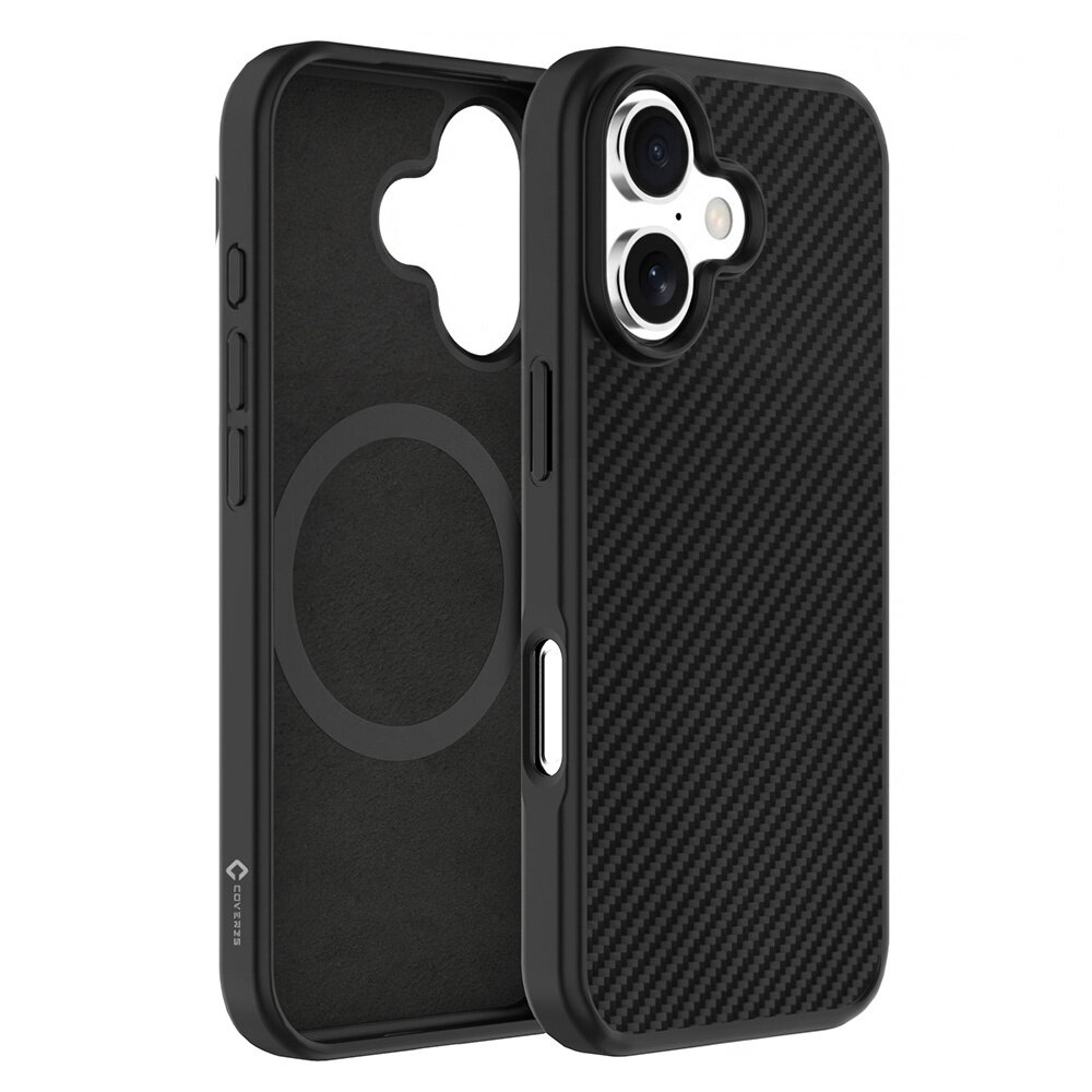 Coverzs Coverzs iPhone 16 Kevlar MagSafe Silikonhülle (Schwarz)