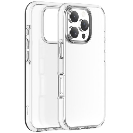 Coverzs Coverzs iPhone 16 Pro transparentes stoßfestes Cover (weiß)