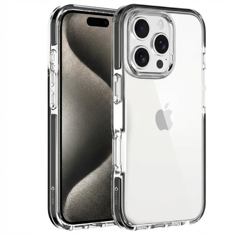 Coverzs Coverzs iPhone 16 Pro transparentes stoßsichere Hülle (schwarz) Coverzs Coverzs iPhone 16 Pro transparentes stoßsichere Hülle (schwarz)