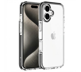 Coverzs iPhone 16 Plus transparentes stoßfestes Cover (schwarz) Coverzs iPhone 16 Plus transparentes stoßfestes Cover (schwarz)