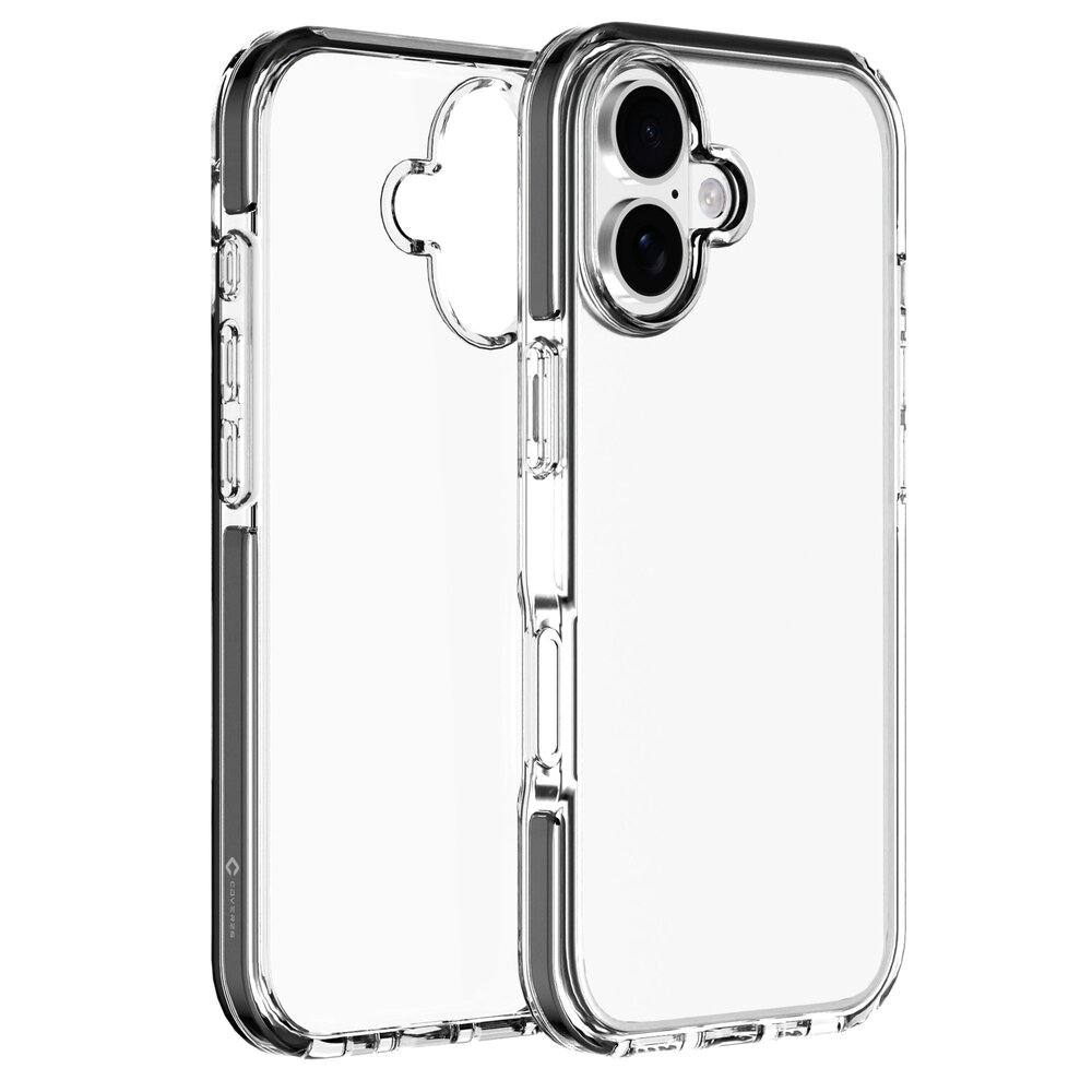 Coverzs Coverzs iPhone 16 Plus transparentes stoßfestes Cover (schwarz) Coverzs Coverzs iPhone 16 Plus transparentes stoßfestes Cover (schwarz)