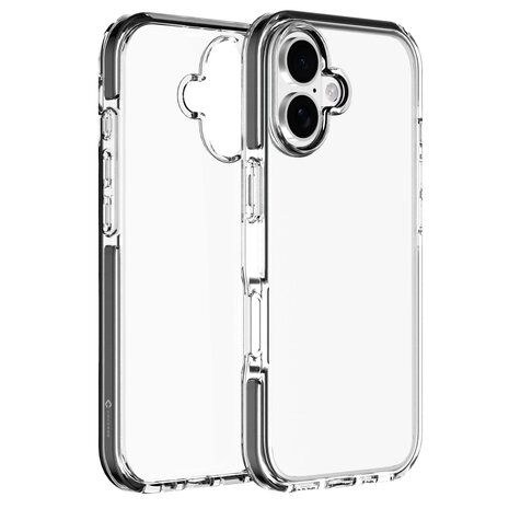 Coverzs Coverzs iPhone 16 Plus transparentes stoßfestes Cover (schwarz) Coverzs Coverzs iPhone 16 Plus transparentes stoßfestes Cover (schwarz)