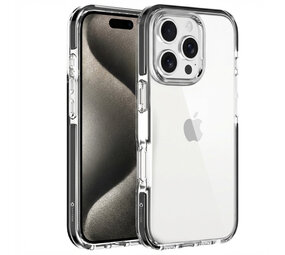 Coverzs iPhone 16 Pro Max transparentes stoßfestes Cover (schwarz)