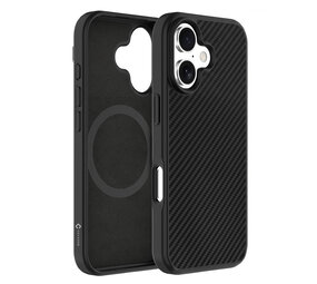 Coverzs iPhone 17 Kevlar MagSafe Silikonhülle (Schwarz)